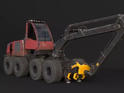 Generic Modern Forestry Harvester - Old 3D model