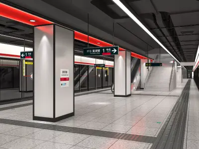 Design of Platform Space in Subway Stations 3D model