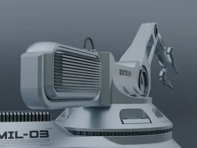 Sci-fi futuristic 3D manipulator arm high-poly hard-surface 3D model