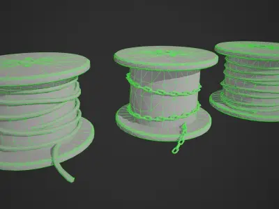 Rope Spool Low-poly 3D model