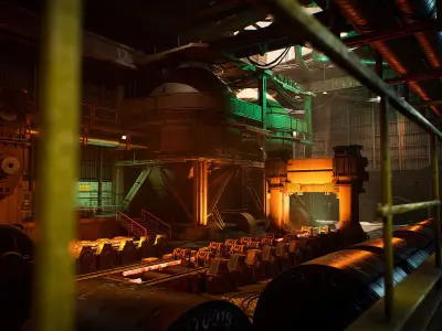 Steel Mil Environment Kit - UE5 Low-poly 3D model