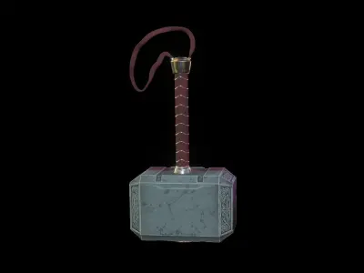 Mjolnir Thor Hammer 3D Model Low-poly 3D model