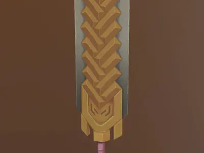 Sakarath - 3D low poly fantasy hand painted sword Low-poly 3D model