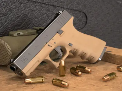 Glock 19 GEN 3 Olive 3D model purchase