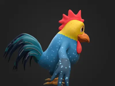 Stylized Cartoon Chicken Character 3D model