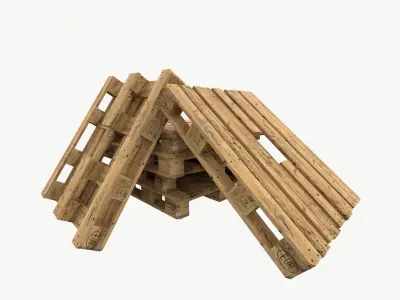 pallet type industrial cp8 3 sets of texture Low-poly 3D model