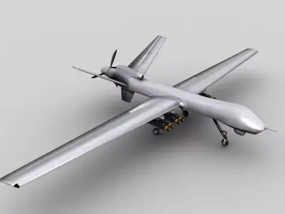 MQ 9 UAV Predator Reaper Drone Low-poly 3D model