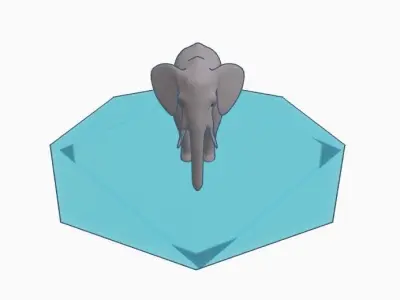 The Elephant on cube 3D model