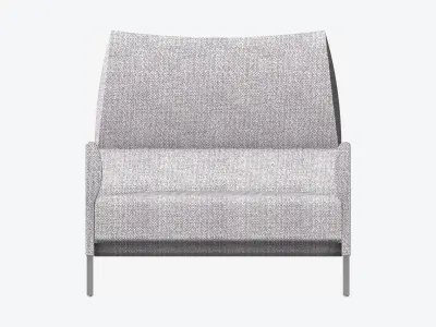 Furniture - Sofa - Contemporary - Snow - Armchair Low-poly 3D model