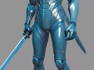 Futuristic Sword Warrior 3D model