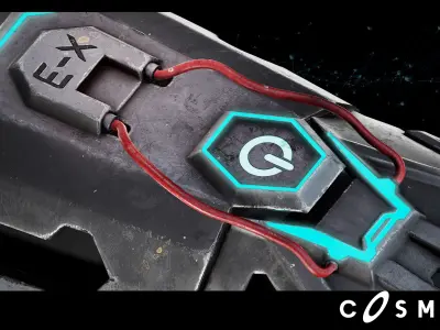 Cyberpunk X3 Combat Gloves Low-poly 3D model