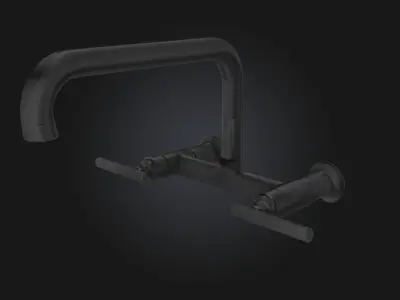 Black Modern Faucet Contemporary Matte Fixture for Stylish  3D model
