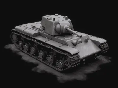 KV 1 - Soviet Heavy Tank Low-poly 3D model