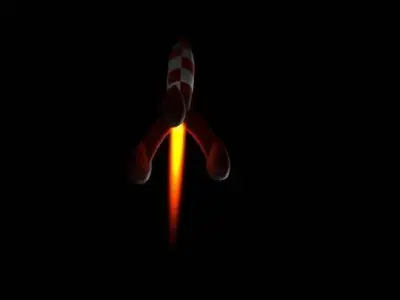 Tintin rocket on moon 3D model