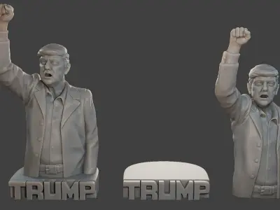 Donald Trump Fight Sculpture 3D print model