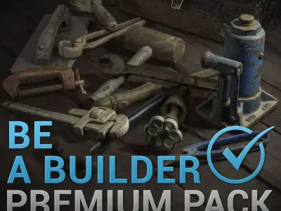 Construction Tools Pack Photogrammetry Assets Low-poly 3D model