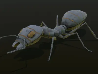 Ant 3D Model Animated and Rigged Low-poly 3D model