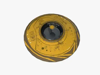 Alien Spaceship UFO B08 Yellow Dirt - Sci Fi Spacecraft Design Low-poly 3D model