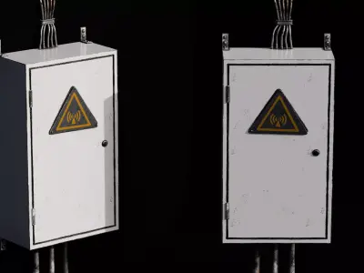 Wall Mounted Fuse Cabinet Low-poly 3D model
