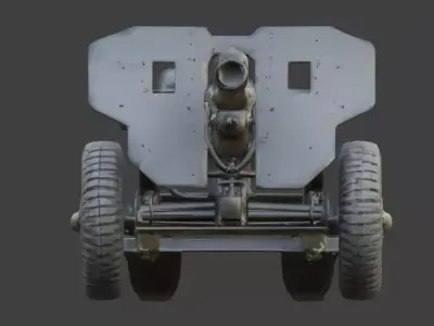 WWII Field Howitzer 3D  Low-poly 3D model