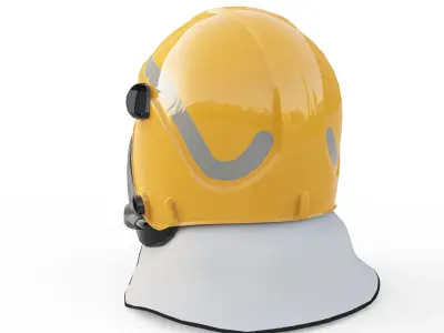 Fire Safety Helmet Low-poly 3D model