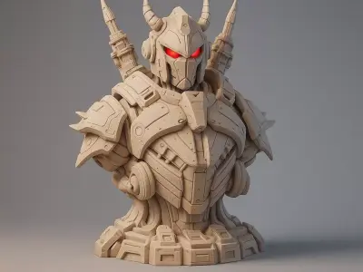Sci-fi Armored Warrior 3D Print Model 3D print model