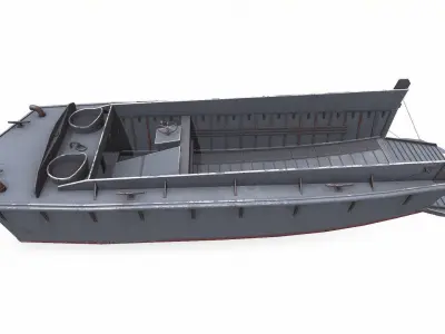 Landing Craft Mechanized LCM Low-poly PBR Low-poly 3D model