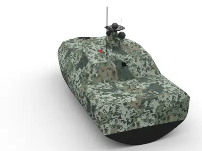 naval military drone boat 3D model