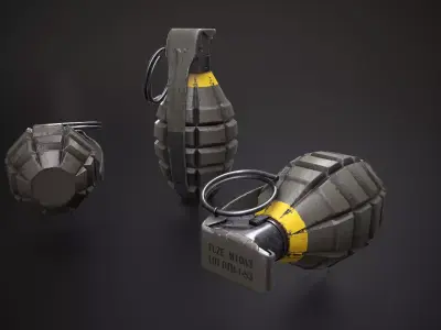 Grenade MK2 - Low Poly 3D Model Low-poly 3D model