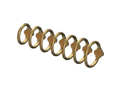 Vintage rosette ornament fashion band US sizes 5to11 3D print model