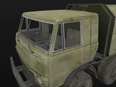 Kamaz Cabin Low-poly 3D model