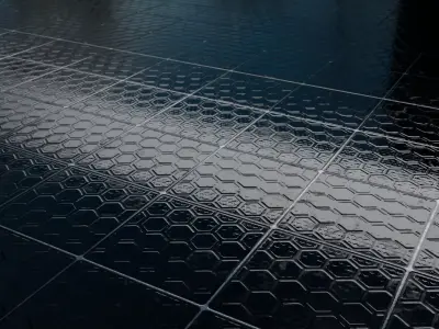 Hexagon Glass Seamless PBR Material Texture