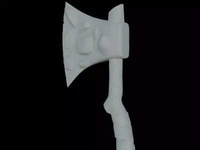 Axe weapon with crystals high-poly Free 3D model