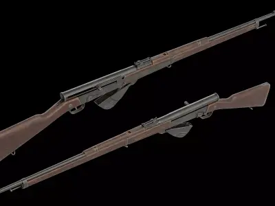 RSC M1917 semi-automatic rifle Low-poly 3D model