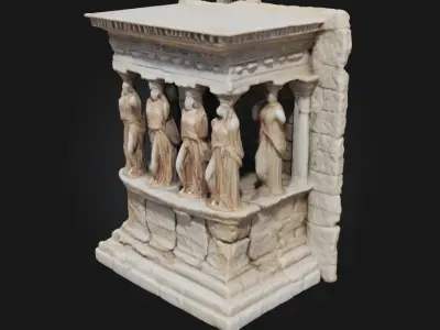 Caryatid Porch Replica  Grace and Strength in Stone 3D model