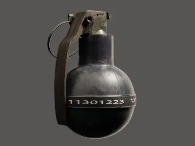 Israel Rubber Ball Grenade - Stinger grenade - Tear Gas grenade 3D model