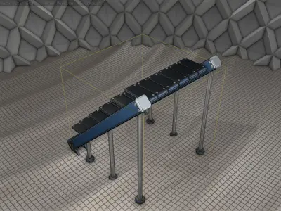 Sci-Fi Stairs - 16 - Blue Version Low-poly 3D model