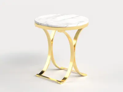 Table 4 Modern Marble Top Side Table Low-poly 3D model