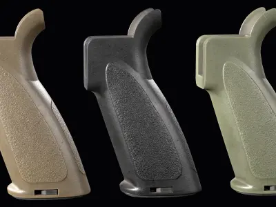 AR 10 AR 15 pistol grip HK Battle Grip Low-poly 3D model