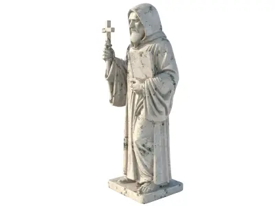 Saint Benedict Low-poly 3D model