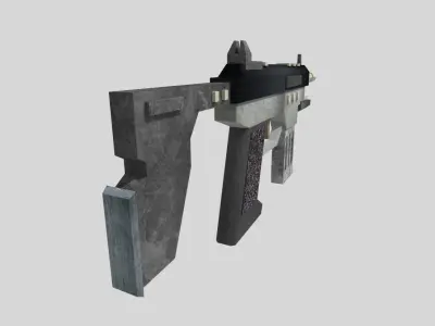 no brand low poly submachine gun 1 Low-poly 3D model