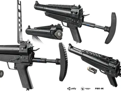 HK69A1 Grenade Launcher Low-poly 3D model purchase