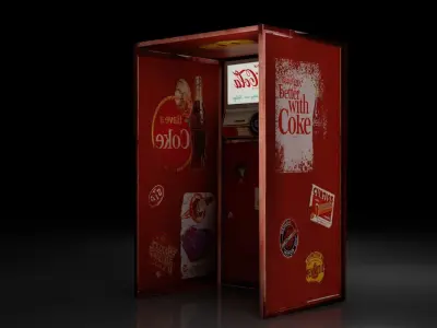 Vintage Coke Vending Machine Free low-poly 3D model