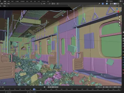 Blossom Subway Scene Spring-Themed  3D model