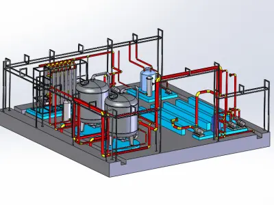 Industrial Ultrafiltration System with Equipment Room  3D model