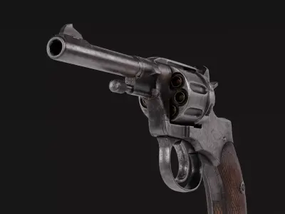 Nagant M1910 Low-poly 3D model