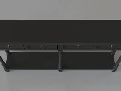 Classic Two Drawer Console Table Black 3D model