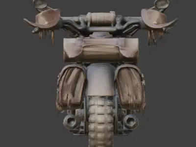 Wild West Frontier Combat Motorcycle 3D Model Low-poly 3D model purchase
