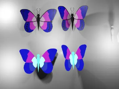 Butterfly animated butterflies Free 3D model