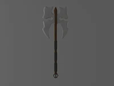 War Axe Low-poly 3D model 3